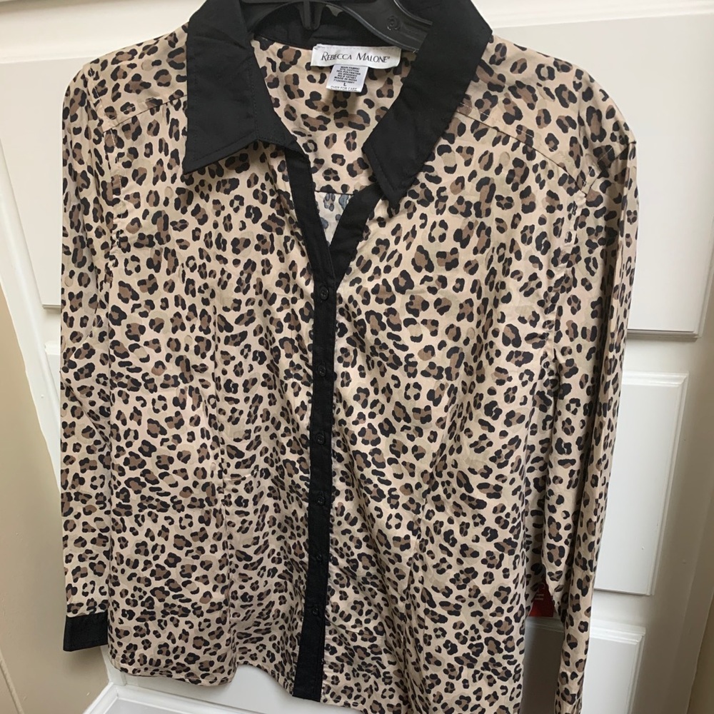 Leopard button down